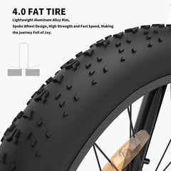 AOSTIRMOTOR  Electric Bike Fat Tire  for Adults with Detachable Rear Rack Fender AOSTIRMOTOR  Electric Bike Fat Tire  for Adults with Detachable Rear Rack Fender
