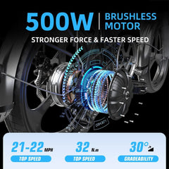 Folding Electric Bike for Adults 500W Folding Electric Bike for Adults 500W