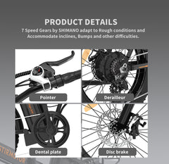 AOSTIRMOTOR Folding Electric Bicycle Fat Tire | 500W Motor
