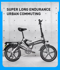ZHENGBU Electric bicycle Mini Ebike 16 inch folding kids Electric bike
