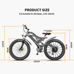 AOSTIRMOTOR Electric Bike Fat Tire for Adults