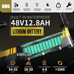 Auloor Foldable Electric Bike for Adults