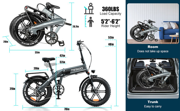 TESCO Folding Electric Bicycle for Adult